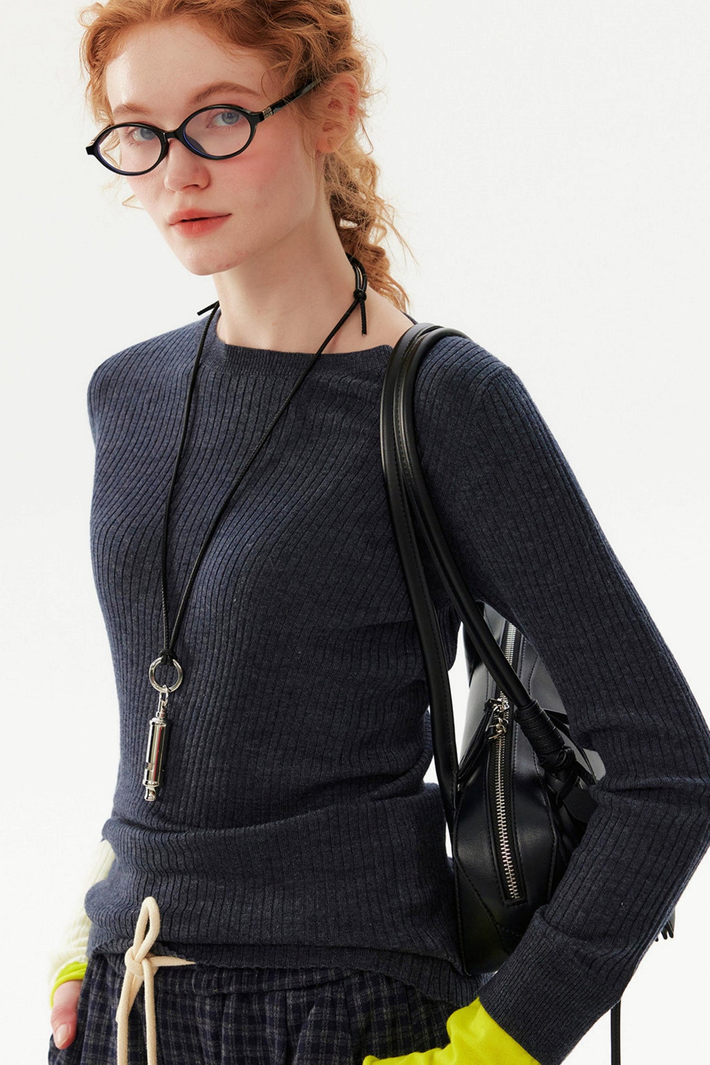 Color-Blocked Wool Blend Sweater