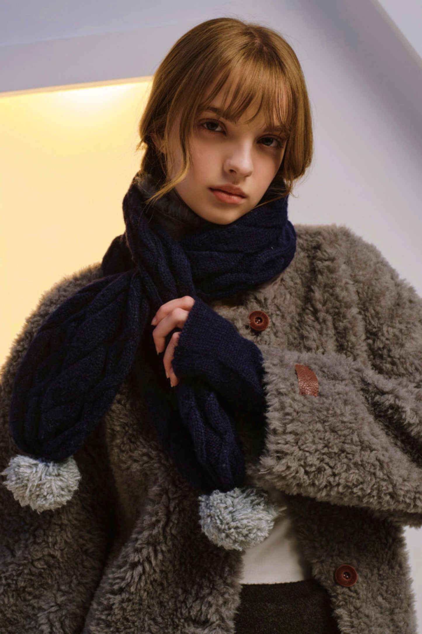 Dual-Tone Merino Knit Scarf