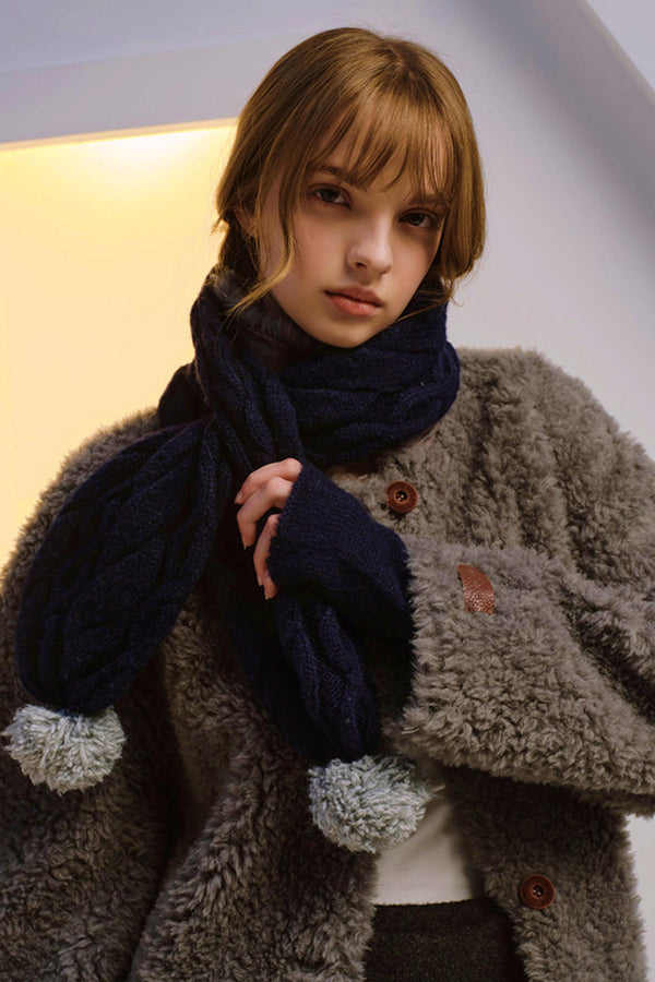 Dual-Tone Merino Knit Scarf