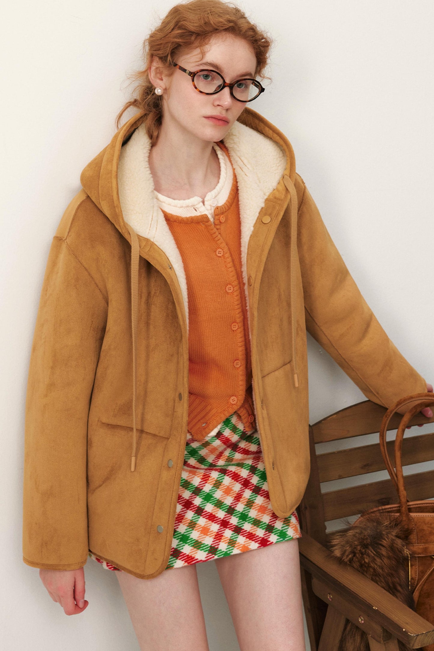 Reversible Hooded Suede Jacket