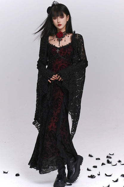 Gothic Black Camisole Dress Set-Up