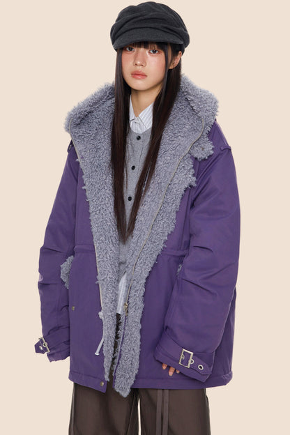 Furry Hooded Cotton Jacket