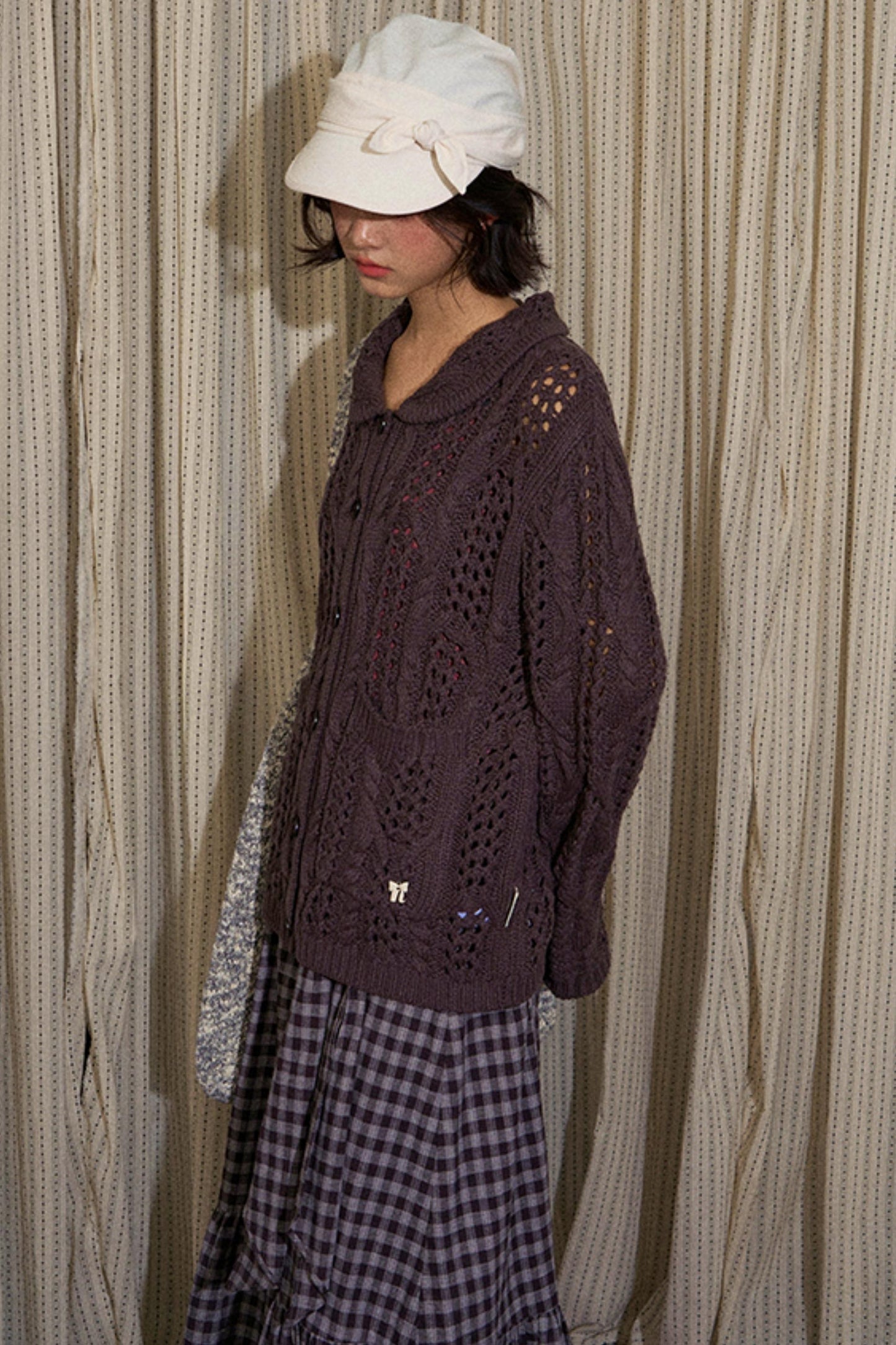 Vintage Petal Collar Cardigan