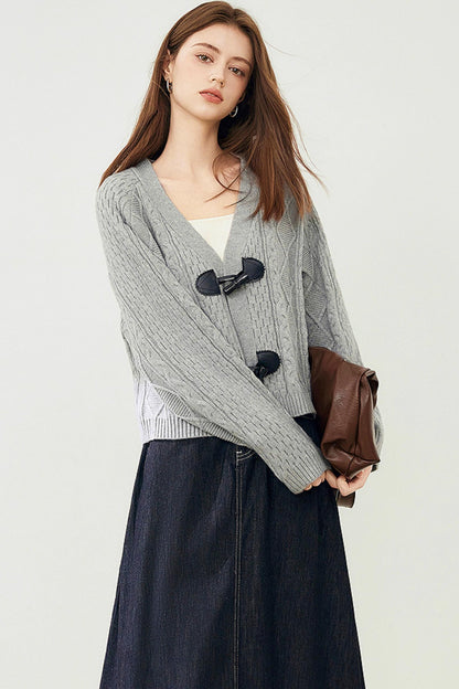 Cow Horn Buckle Cardigan