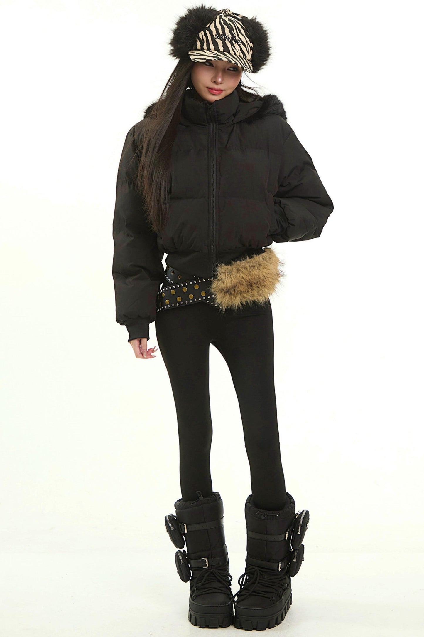 Black High-Waisted Autumn Pants