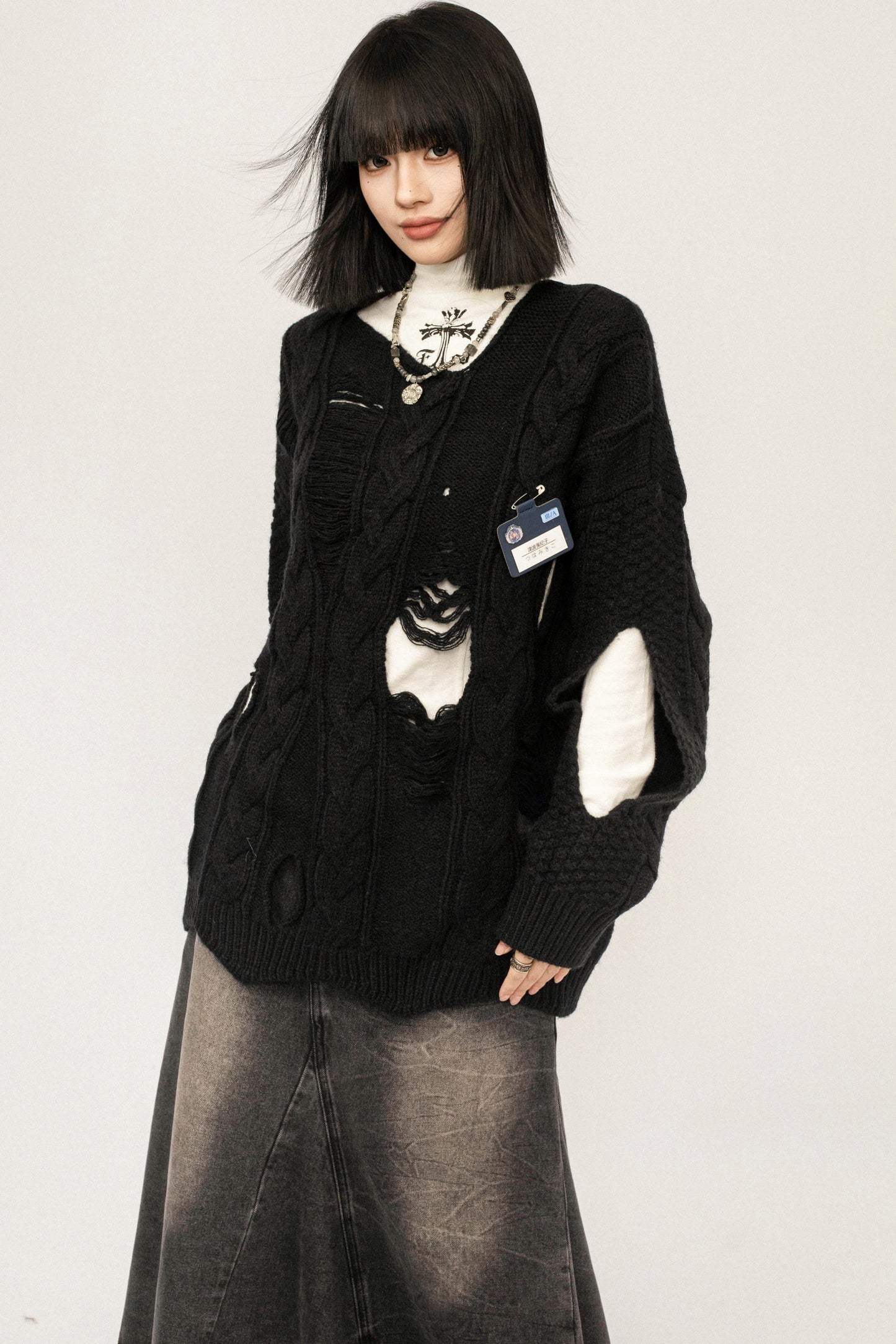 Retro Ripped Knit Top