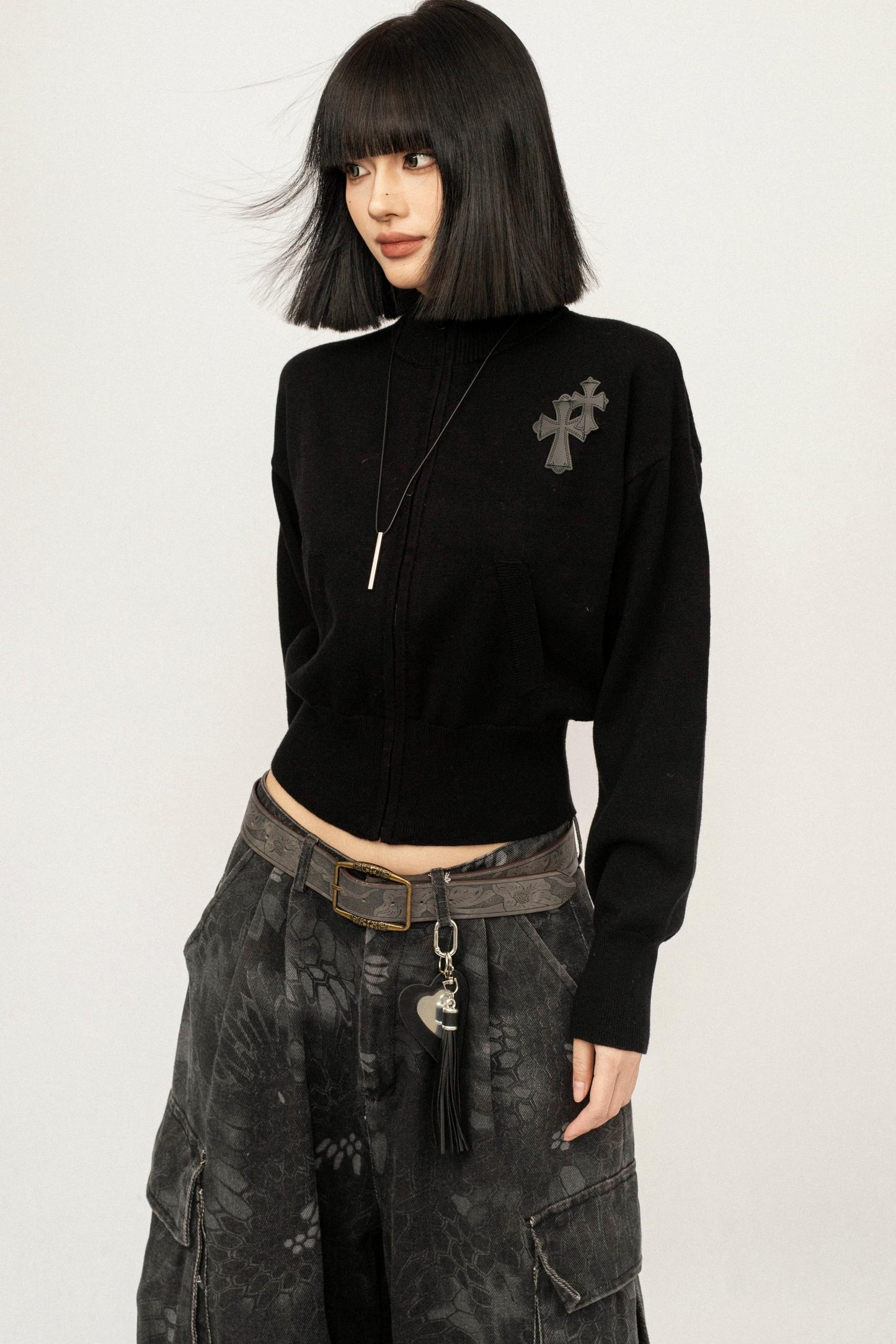 Retro Embroidered Knit Top