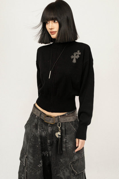 Retro Embroidered Knit Top