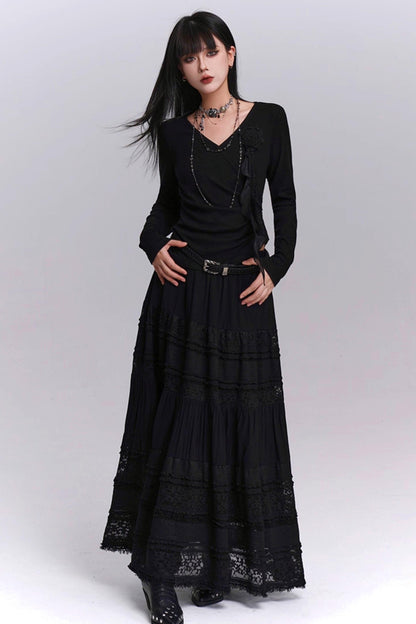 Gothic Style Lace Long Skirt