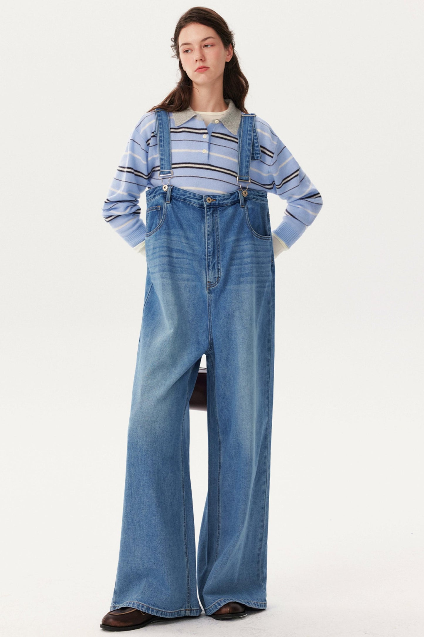 Retro Blue Denim Jumpsuit