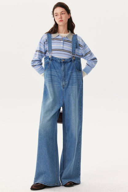 Retro Blue Denim Jumpsuit