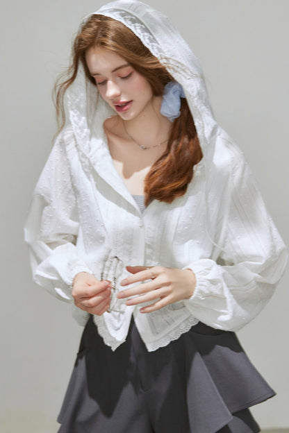 Autumn Texture Hooded Top