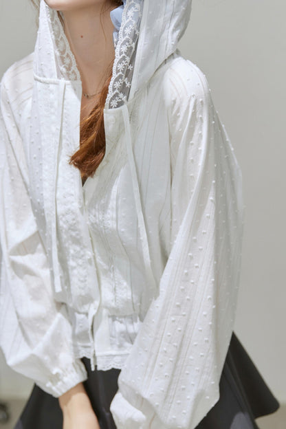 Autumn Texture Hooded Top