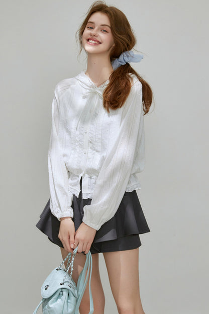 Autumn Texture Hooded Top