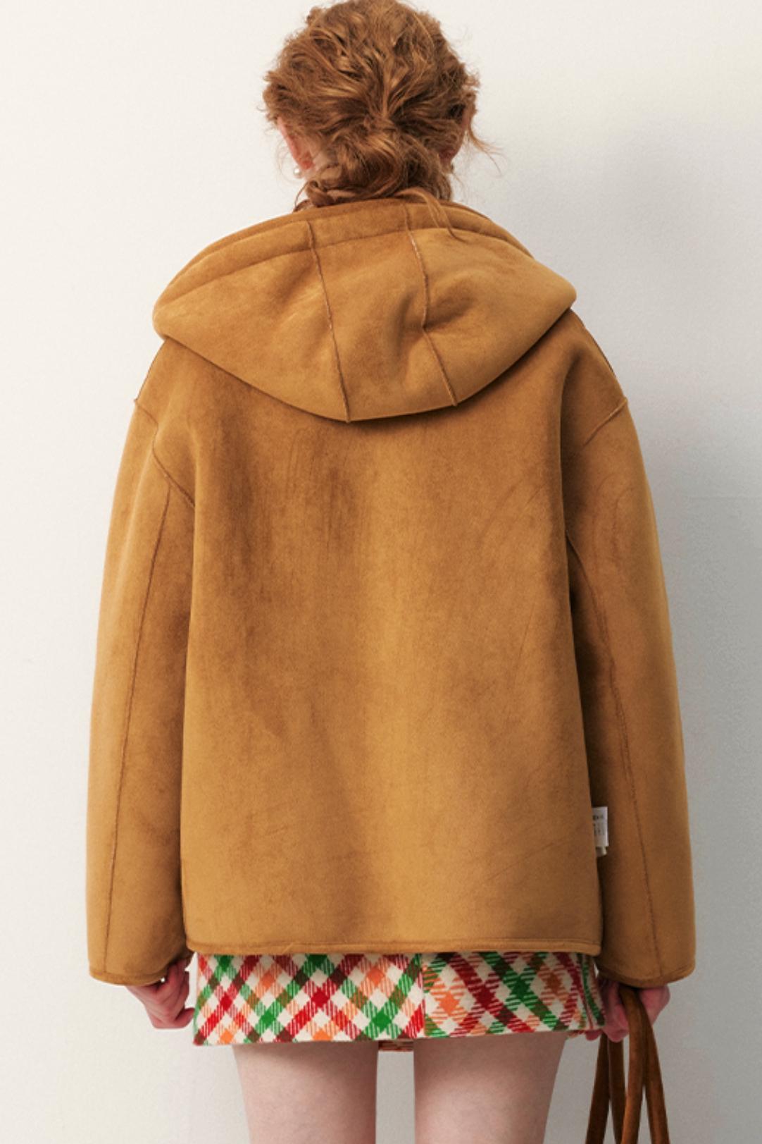 Reversible Hooded Suede Jacket