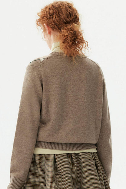 Preppy Wool Diamond Cardigan