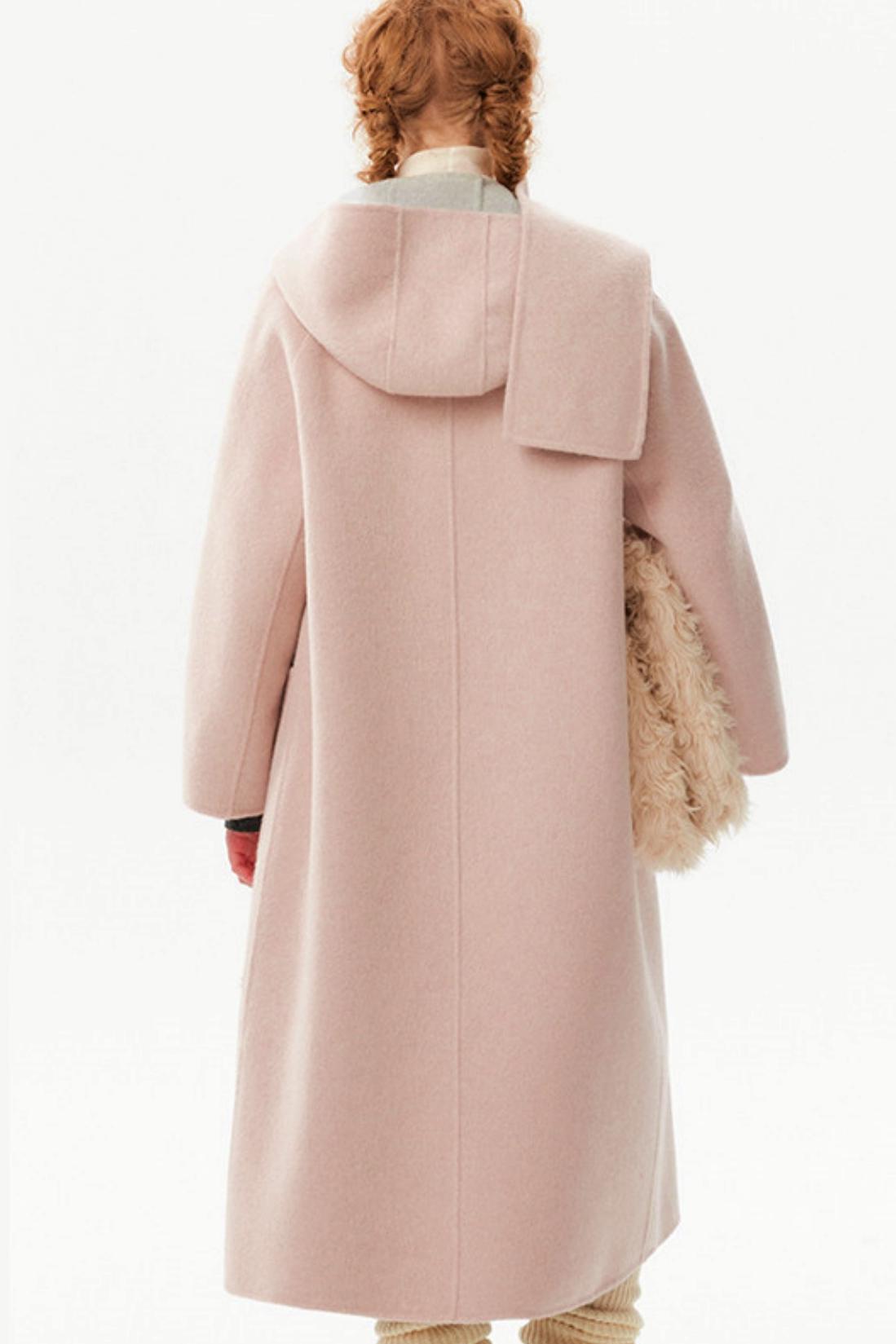 Silk Wool Reversible Scarf Coat