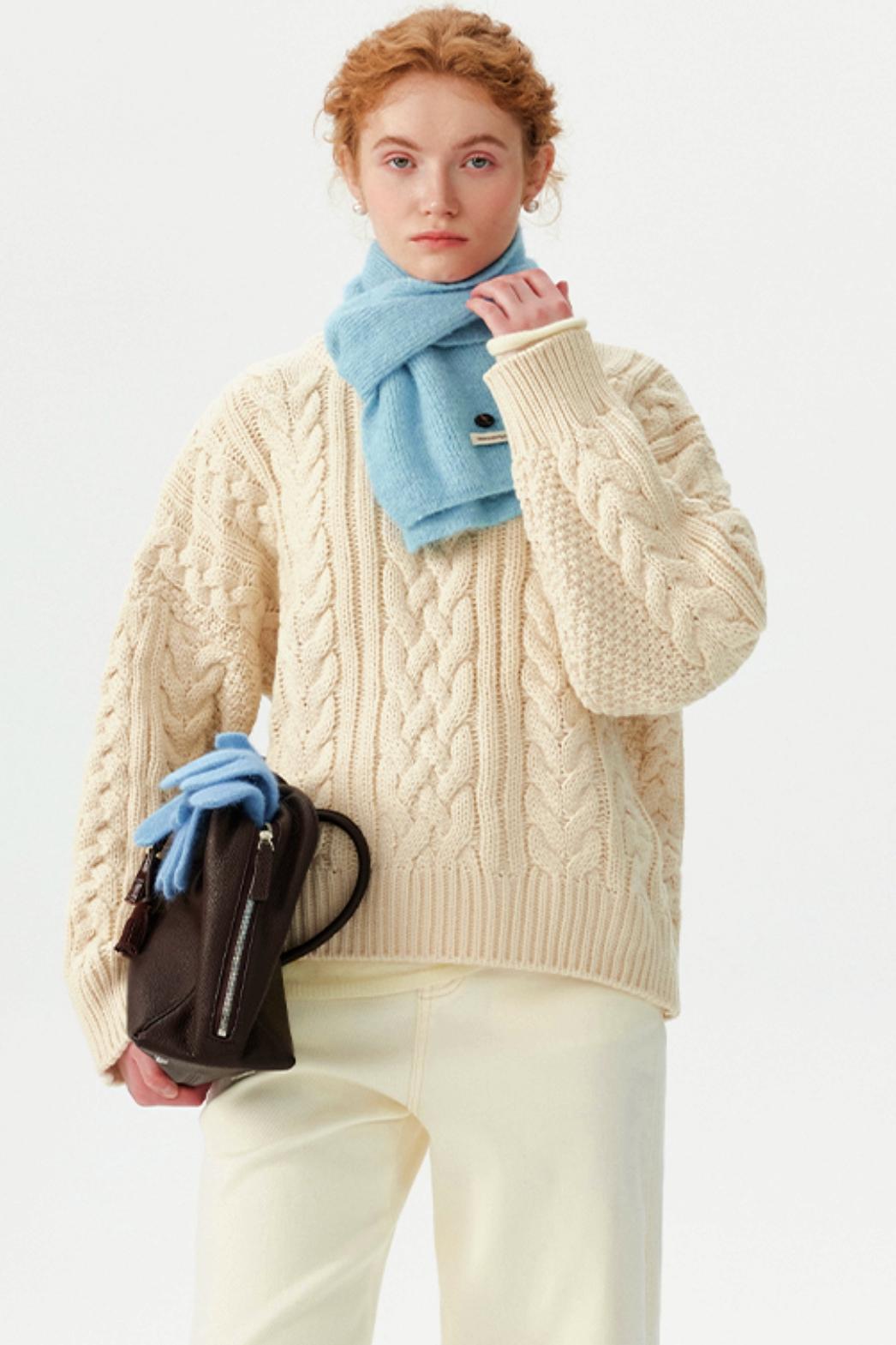 Korean-Style Cable Knit Sweater