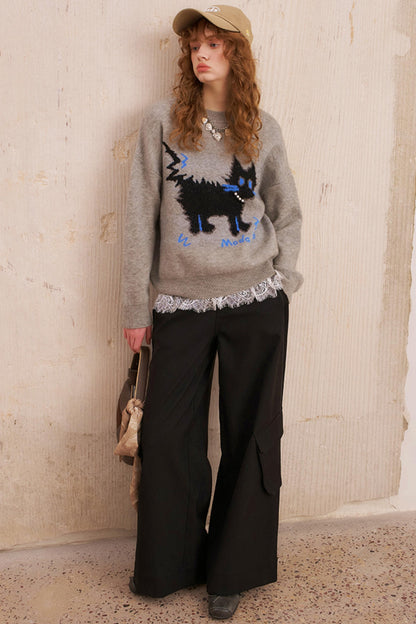 Pearl Kitten Pullover Top