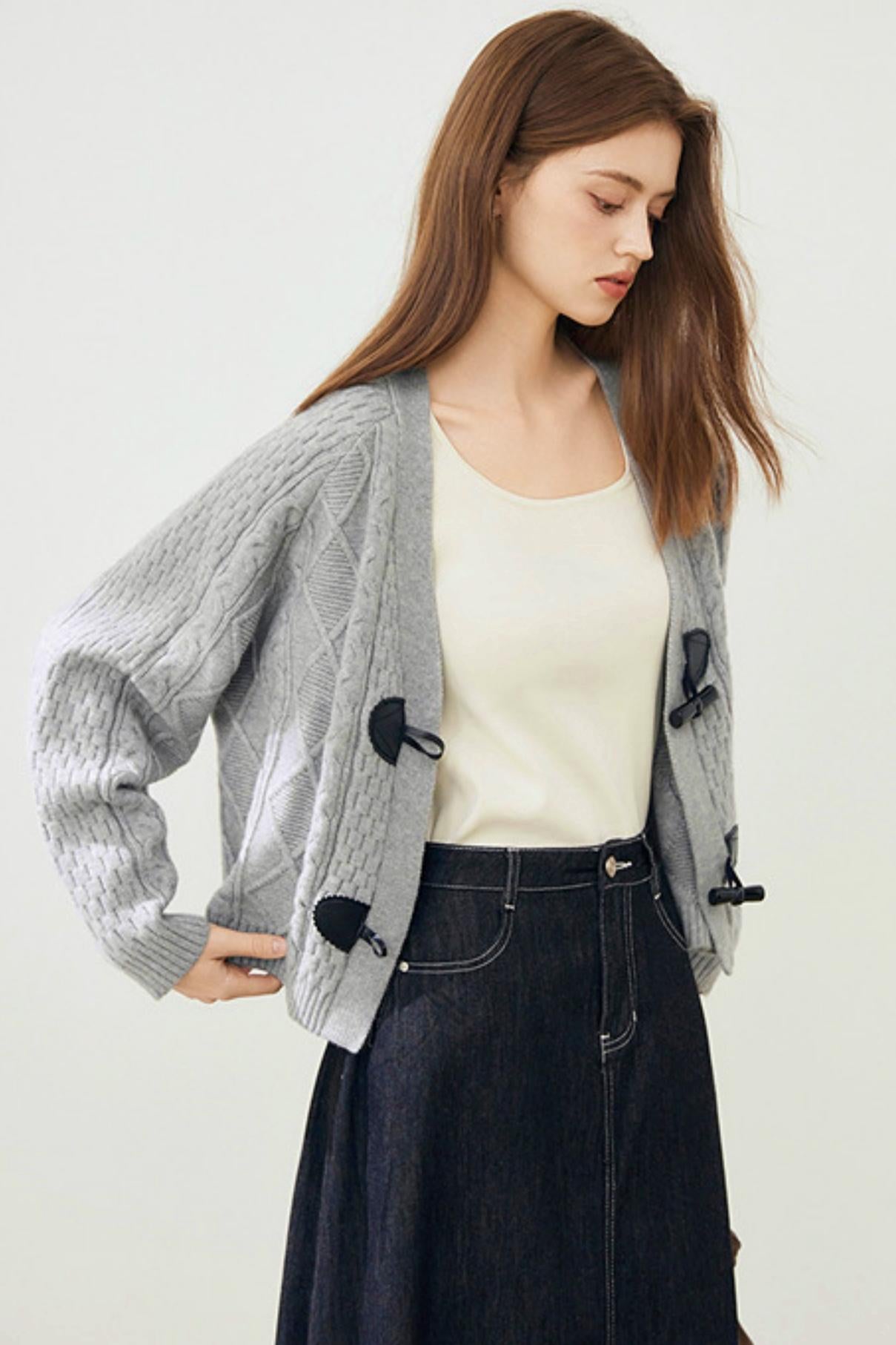 Cow Horn Buckle Cardigan