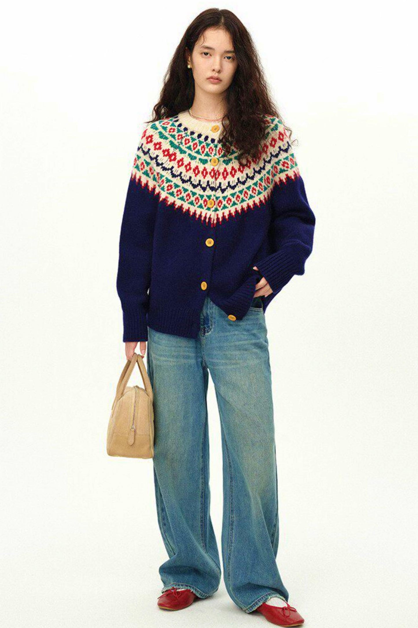Fair Isle Sweater Cardigan