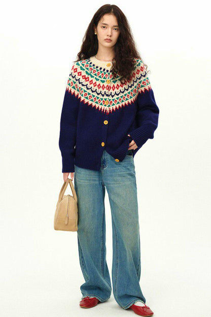 Fair Isle Sweater Cardigan