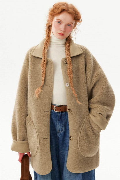 Retro Suede Lamb Wool Coat