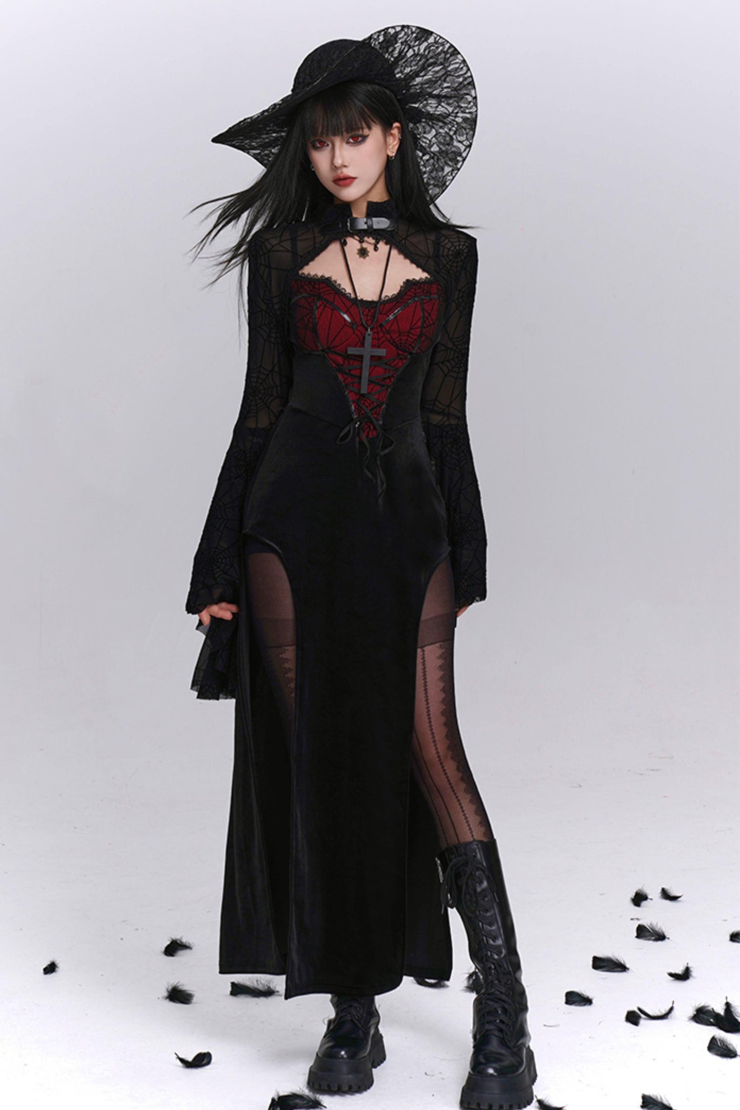 Sexy Gothic Halloween Camisole Dress Set-Up