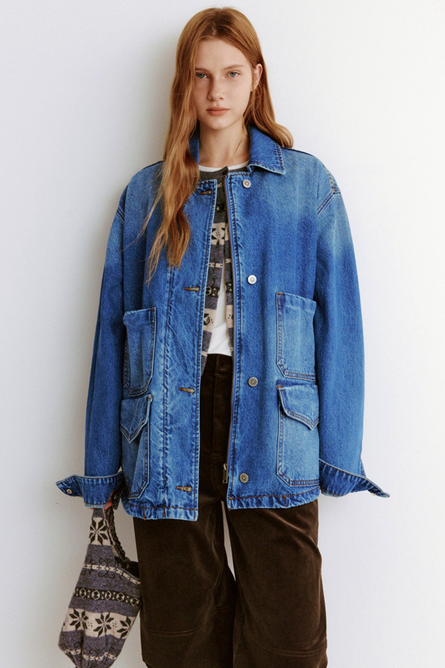 Washed Denim Jacket With Pockets