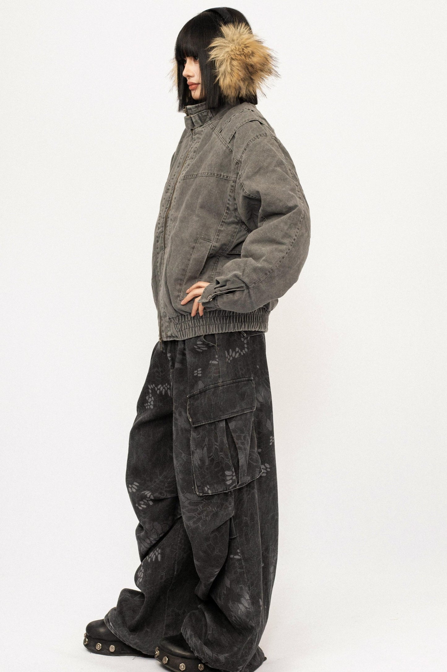 Retro Fur Collar Cotton Jacket