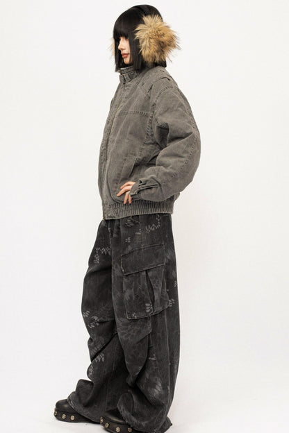 Retro Fur Collar Cotton Jacket