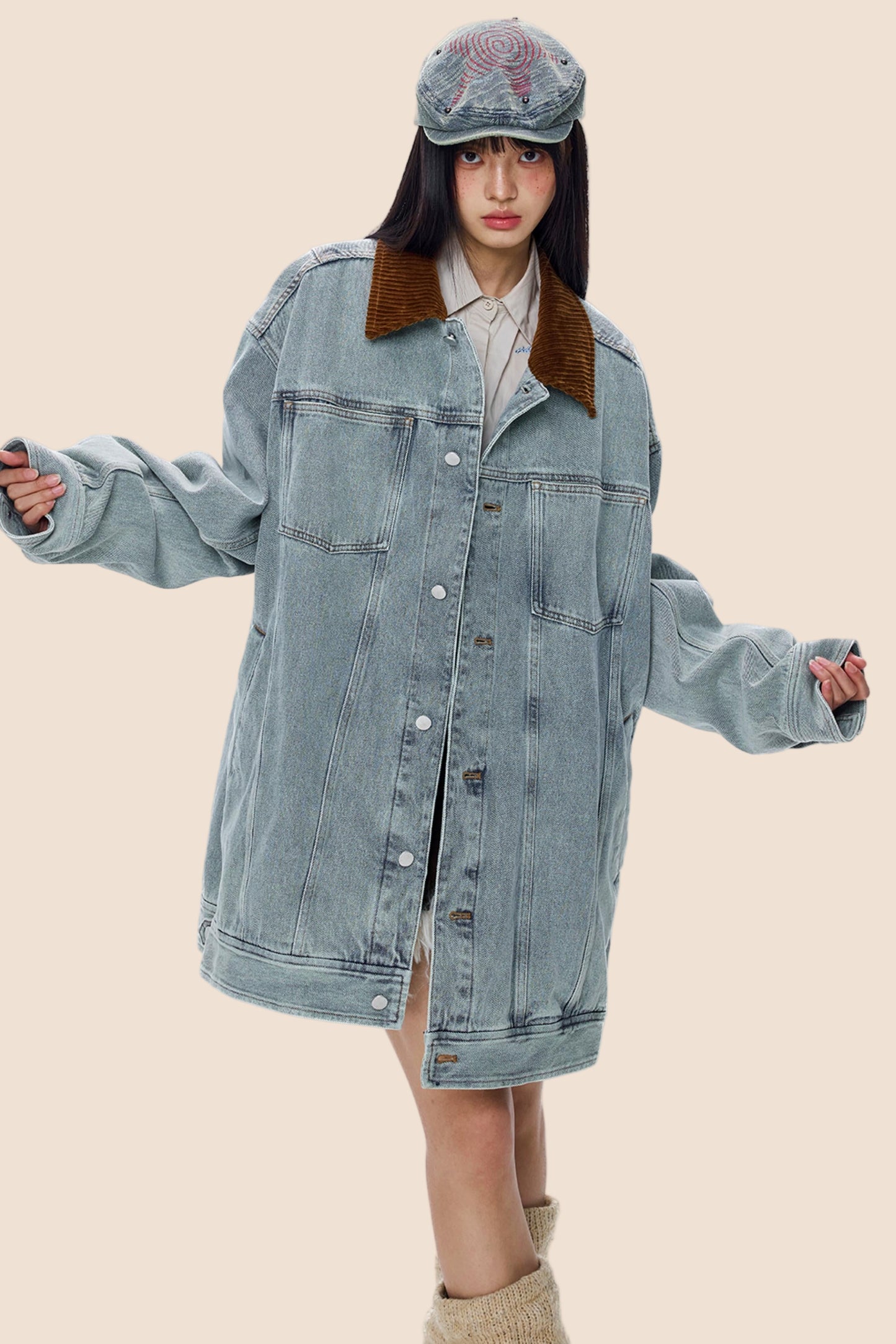 Vintage Denim Cargo Jacket