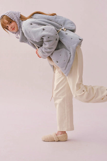 Soft Velvet Floral Backpack