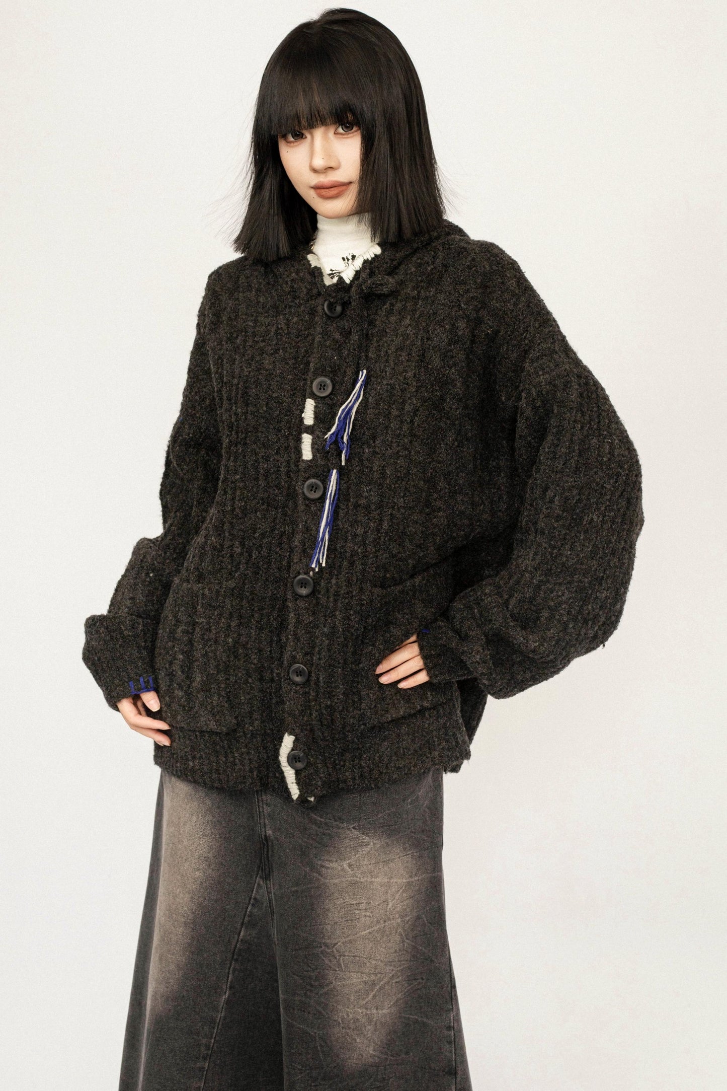 Retro Autumn Hooded Cardigan