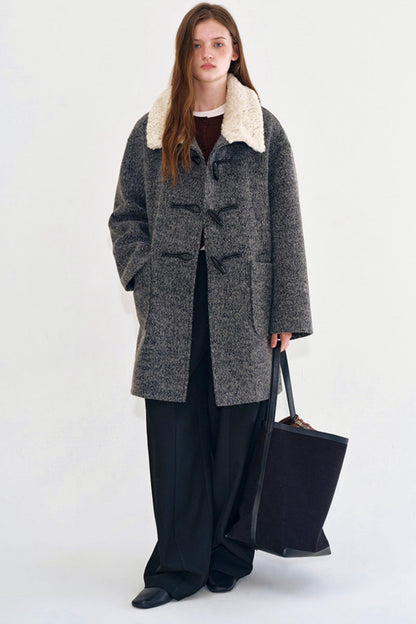 Snowflake Wool Fur Collar Coat