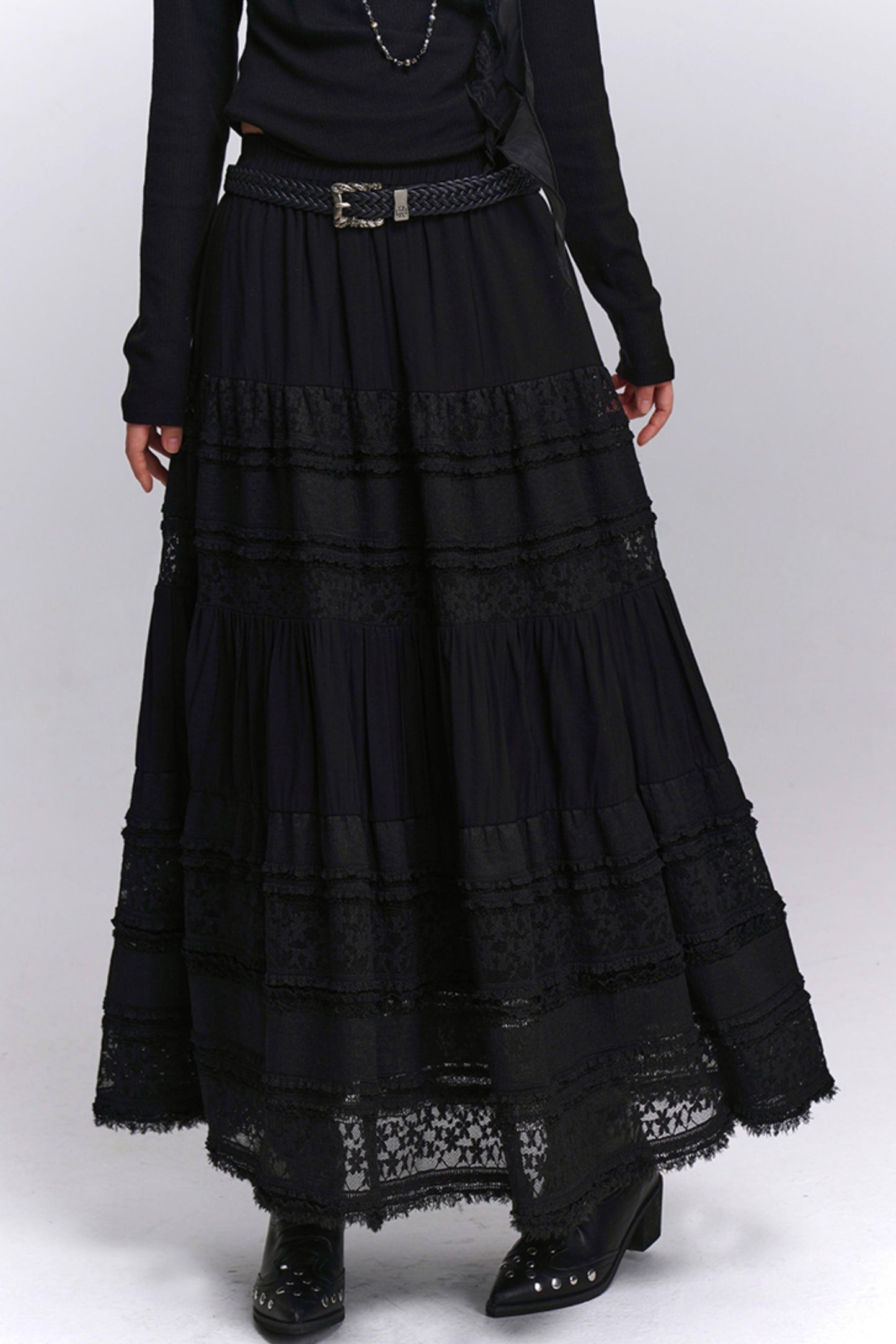 Gothic Style Lace Long Skirt