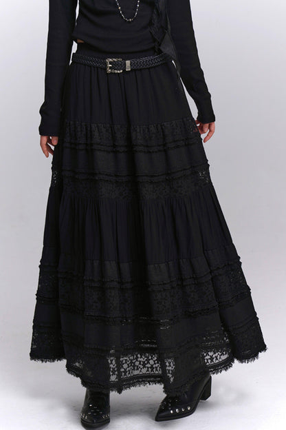 Gothic Style Lace Long Skirt