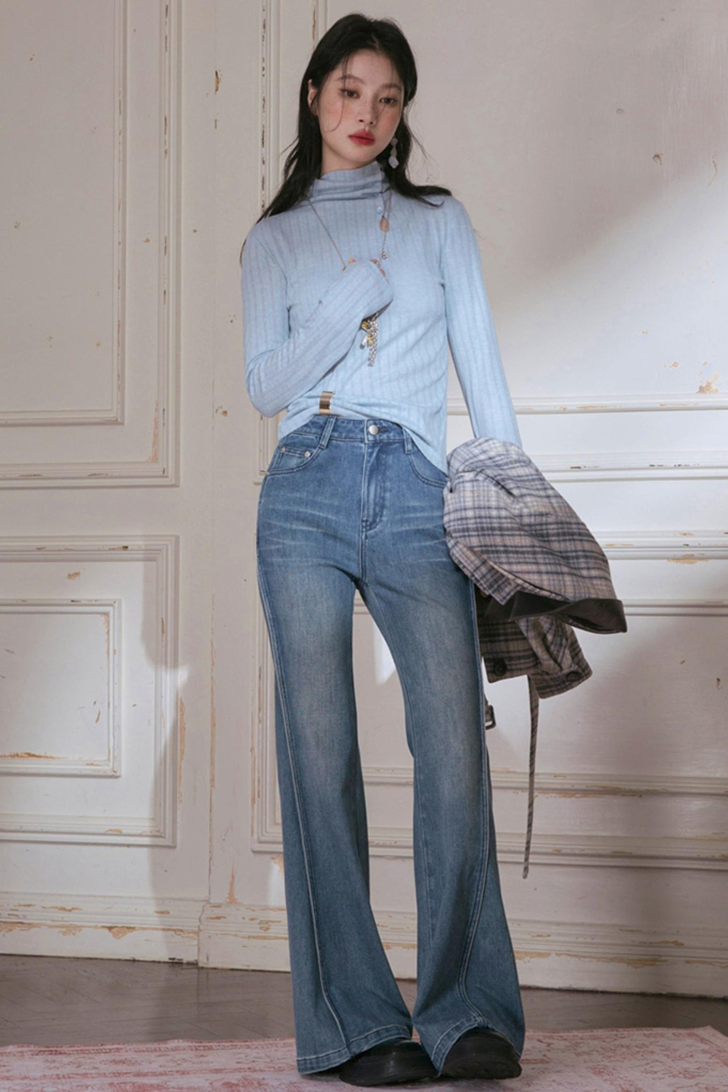 Oxygen Blue Turtleneck Sweater