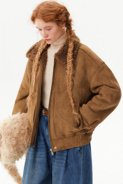 Suede Lamb Wool Jacket