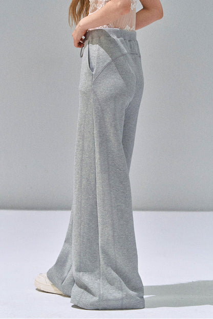 Grey Straight-Leg Sweatpants