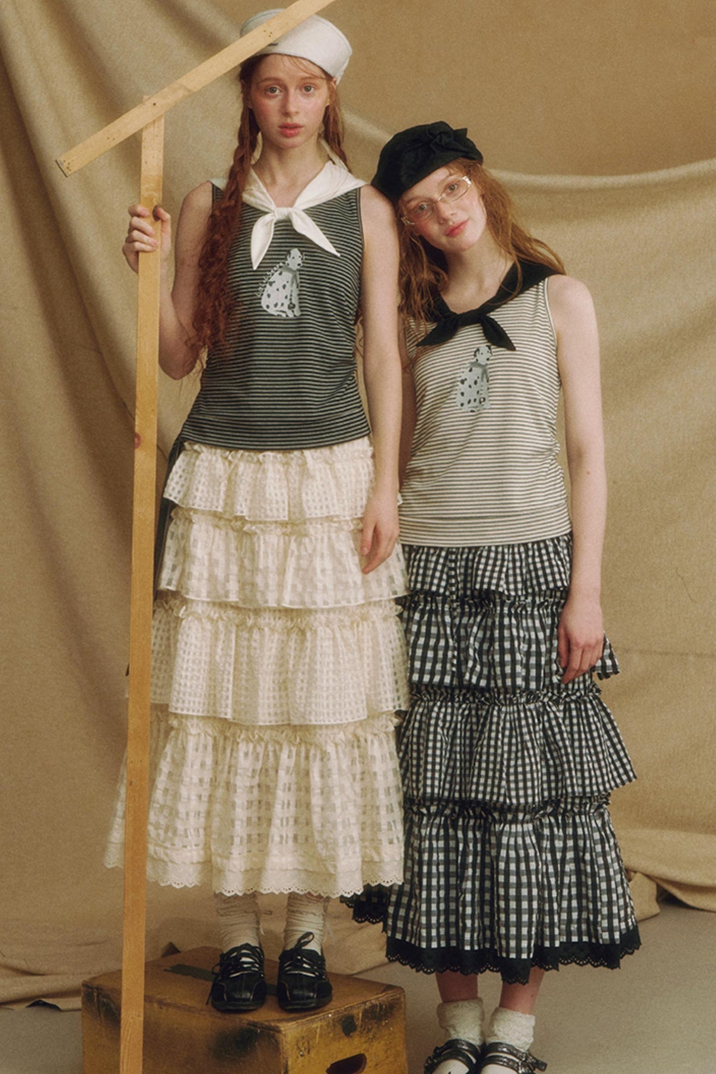 Lace A-Line Layered Skirt