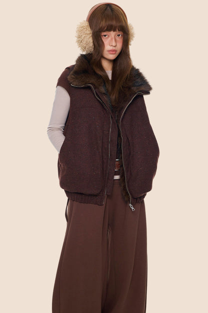 Furry Stand-Up Collar Vest