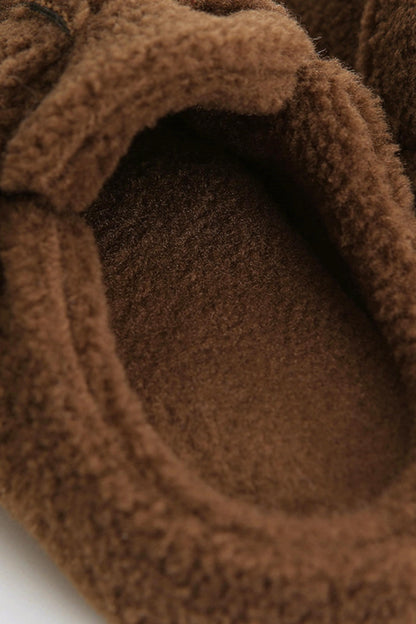 Caramel Brown Teddy Slippers