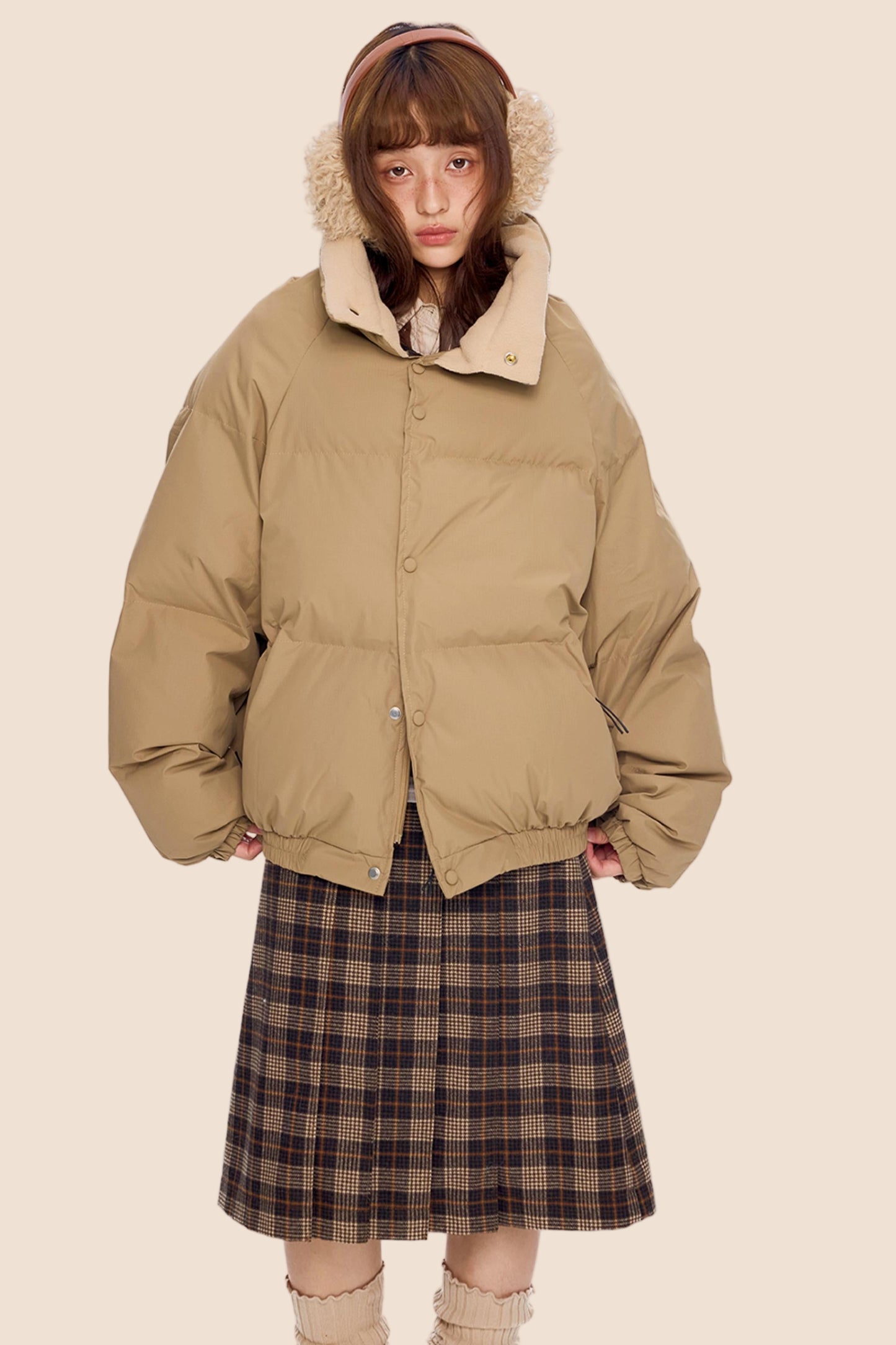Color-Blocked Cotton Winter Jacket