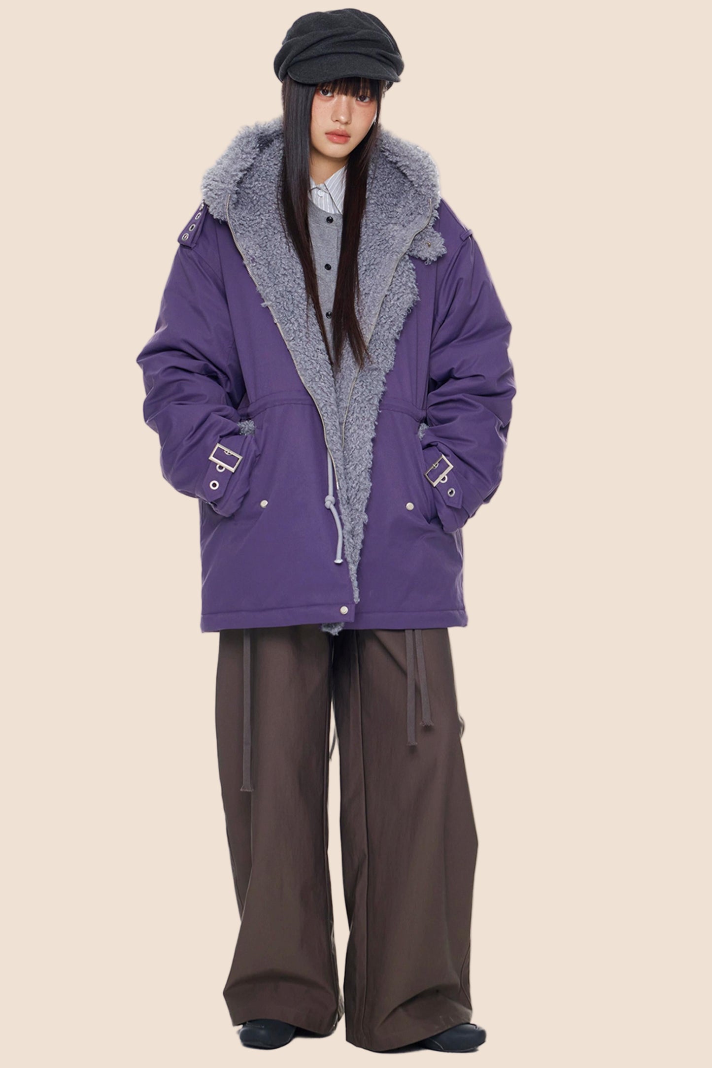 Furry Hooded Cotton Jacket