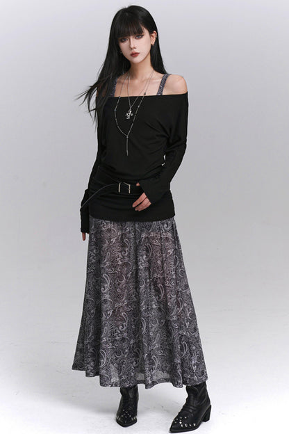 Autumn One-Shoulder Camisole Dress Set