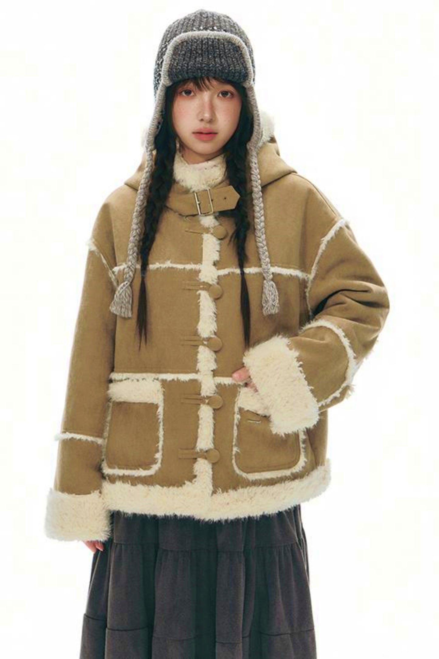 Integrated Hooded Short Coat