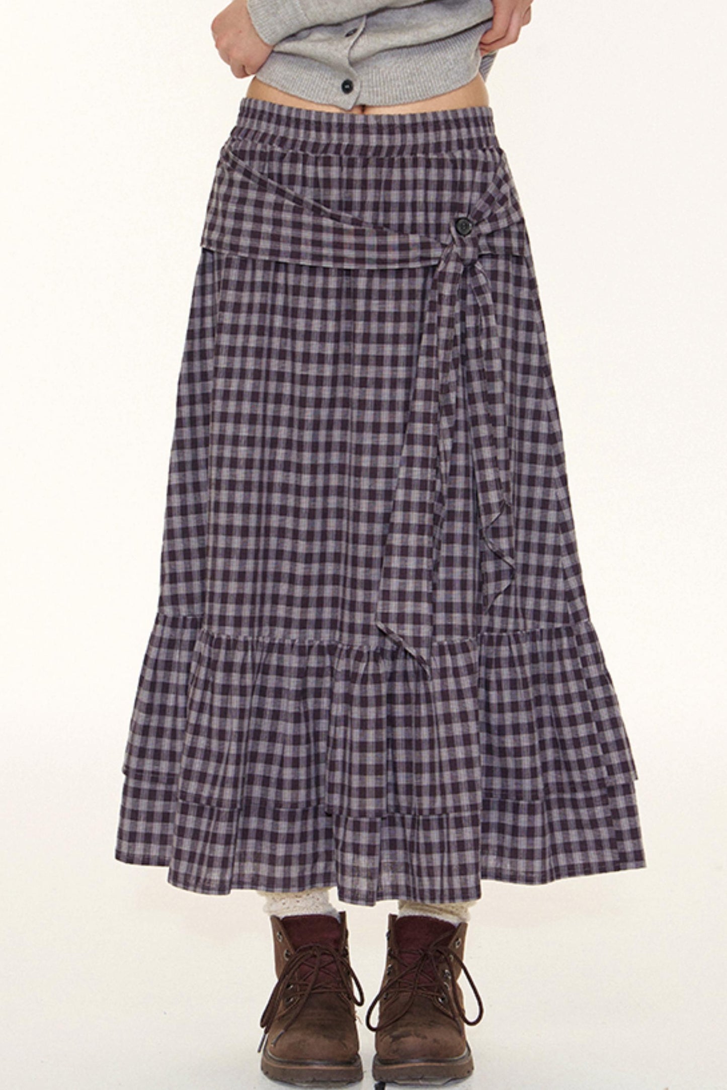 Plaid A-Line Maxi Skirt