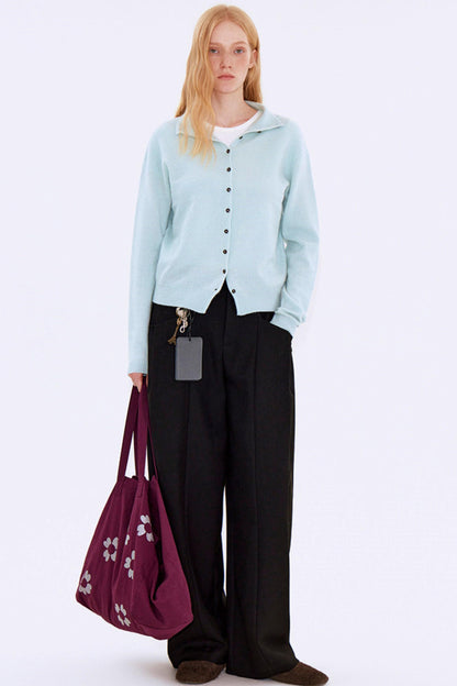 High-End Pleated Black Pants