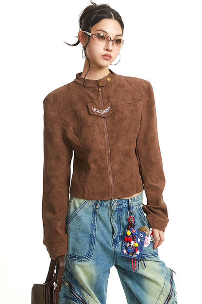 Vintage Brown Moto Jacket